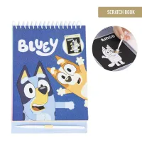 Bluey Kraskaarten & Kleurplaten Set – 14x21 cm – 14 Afbeeldingen + Kraspen – Creatief Tekenplezier voor Kinderen